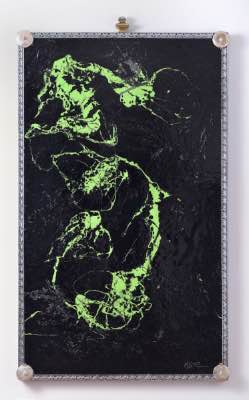 2017 - 60" x 30" - Techniques mixtes sur panneau, argenterie (Reine Elizabeth), garniture de rampe en laiton, garniture des grands lustres (Reine Elizabeth) et cristal du lustre de la chambre 1742 (Reine Elizabeth)