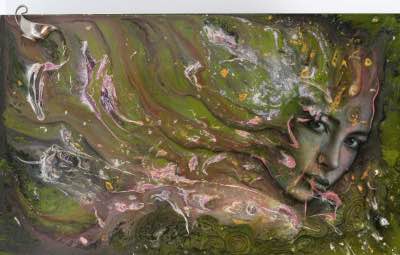 2018 - 36" x 60" - techniques mixtes sur panneau (huile, acrylique, argenterie (Hotel Reine Elizabeth)